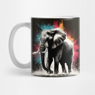 Monochromatic Black And White Elephant Mug